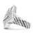 Sterling Silver Polished & Antiqued Cubic Zirconia Ring - View 3