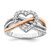 Sterling Silver and Vermeil Polished Cubic Zirconia Heart Ring, 2 mm