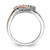 Sterling Silver and Vermeil Polished Cubic Zirconia Heart Ring, 2 mm - View 2
