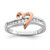 Sterling Silver Rhodium-Plated Vermeil Polished Heart Cubic Zirconia Ring, 2 mm