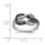 Sterling Silver Rhodium-Plated Black and Clear Cubic Zirconia Love Knot Ring, 4 mm - View 3