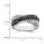 Sterling Silver Rhodium-Plated Black & White Cubic Zirconia Crossed Ring, 9 mm - View 3