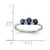 Sterling Silver Rhodium 3 Oval Sapphire & 0.012ct Diamond Ring, 2 mm - View 4