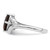 Sterling Silver Rhodium Princess-Cut Smoky Quartz & 0.02ct Diamond Ring, 2 mm - View 3