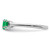 Sterling Silver Rhodium-Plated Emerald 3 Stone and 0.012ct Diamond Ring, 2 mm - View 4