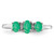 Sterling Silver Rhodium-Plated Emerald 3 Stone and 0.012ct Diamond Ring, 2 mm - View 5