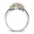 Sterling Silver Rhodium-Plated Cubic Zirconia and Flash Gold-Plated Turtle Ring, 2 mm - View 2