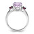 Sterling Silver Rhodium-Plated Pink Quartz & Rhodolite Garnet Ring, 2 mm - View 2