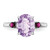 Sterling Silver Rhodium-Plated Pink Quartz & Rhodolite Garnet Ring, 2 mm - View 4