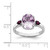 Sterling Silver Rhodium-Plated Pink Quartz & Rhodolite Garnet Ring, 2 mm - View 5