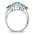 Sterling Silver Rhodium-Plated Light Swiss Blue Topaz, Amethyst & Peridot Ring, 2 mm - View 2