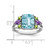 Sterling Silver Rhodium-Plated Light Swiss Blue Topaz, Amethyst & Peridot Ring, 2 mm - View 5