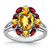 Sterling Silver Rhodium-Plated Citrine & Garnet Ring, 2 mm - QR2899CI