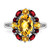 Sterling Silver Rhodium-Plated Citrine & Garnet Ring, 2 mm - QR2899CI - View 5