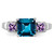 Sterling Silver Rhodium-Plated London Blue Topaz, Amethyst & 0.01ct Diamond. Ring, 2 mm - View 5
