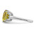 Sterling Silver Rhodium-Plated Checker-Cut Lemon Quartz Ring, 2 mm - View 4