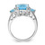 Sterling Silver Rhodium-Plated Checker-Cut Sky Blue & Sky Blue Topaz Ring, 2 mm - View 2