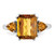 Sterling Silver Rhodium-Plated Checker-Cut Whiskey Quartz Ring, 2 mm - QR2916WQ - View 5