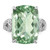 Sterling Silver Rhodium-Plated Green Quartz & 0.02ct Diamond. Ring, 2 mm - View 5