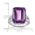 Sterling Silver Rhodium-Plated Octagonal Checker-Cut Amethyst Ring, 2 mm - View 3