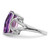 Sterling Silver Rhodium-Plated Octagonal Checker-Cut Amethyst Ring, 2 mm - View 4