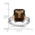 Sterling Silver Rhodium-Plated Smoky Quartz Ring, 2 mm - View 3
