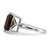 Sterling Silver Rhodium-Plated Smoky Quartz Ring, 2 mm - View 4