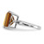 Sterling Silver Rhodium-Plated Whiskey Quartz Ring, 2 mm - View 4