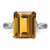 Sterling Silver Rhodium-Plated Whiskey Quartz Ring, 2 mm - View 5