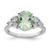 Sterling Silver Rhodium-Plated 0.03ct Diamond & Green Quartz Ring, 2 mm