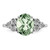 Sterling Silver Rhodium-Plated 0.03ct Diamond & Green Quartz Ring, 2 mm - View 5