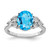 Sterling Silver Rhodium-Plated 0.03ct Diamond & Blue Topaz Ring, 2 mm