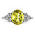 Sterling Silver Rhodium-Plated 0.03ct Diamond & Lemon Quartz Ring, 3 mm - View 5