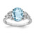Sterling Silver Rhodium-Plated 0.03ct Diamond & Sky Blue Topaz Ring, 2 mm