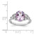 Sterling Silver Rhodium-Plated 0.03ct Diamond & Pink Quartz Ring, 2 mm - View 3