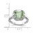 Sterling Silver Rhodium-Plated 0.1ct Diamond & Checker-Cut Green Quartz Ring, 2 mm - View 3