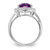 Sterling Silver Rhodium-Plated 0.1ct Diamond & Checker-Cut Amethyst Ring, 2 mm - View 2
