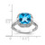 Sterling Silver Rhodium-Plated 0.1ct Diamond & Checker-Cut Blue Topaz Ring, 2 mm - View 3