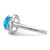 Sterling Silver Rhodium-Plated 0.1ct Diamond & Checker-Cut Blue Topaz Ring, 2 mm - View 4