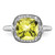 Sterling Silver Rhodium-Plated 0.1ct Diamond & Checker-Cut Lemon Quartz Ring, 2 mm - View 5