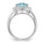 Sterling Silver Rhodium-Plated 0.1ct Diamond & Checker-Cut Sky Blue Topaz Ring, 2 mm - View 2