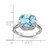 Sterling Silver Rhodium-Plated 0.1ct Diamond & Checker-Cut Sky Blue Topaz Ring, 2 mm - View 4