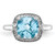 Sterling Silver Rhodium-Plated 0.1ct Diamond & Checker-Cut Sky Blue Topaz Ring, 2 mm - View 5