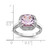 Sterling Silver Rhodium-Plated 0.1ct Diamond & Checker-Cut Pink Quartz Ring, 2 mm - View 3