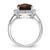 Sterling Silver Rhodium-Plated 0.1ct Diamond & Checker-Cut Smoky Quartz Ring, 2 mm - View 2