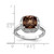 Sterling Silver Rhodium-Plated 0.1ct Diamond & Checker-Cut Smoky Quartz Ring, 2 mm - View 3