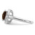 Sterling Silver Rhodium-Plated 0.1ct Diamond & Checker-Cut Smoky Quartz Ring, 2 mm - View 4
