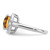 Sterling Silver Rhodium-Plated 0.1ct Diamond & Checker-Cut Whiskey Quartz Ring, 2 mm - View 4