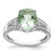 Sterling Silver Rhodium-Plated 0.11ct Diamond & Green Quartz Ring, 2 mm