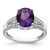 Sterling Silver Rhodium-Plated 0.11ct Diamond & Amethyst Ring, 2 mm